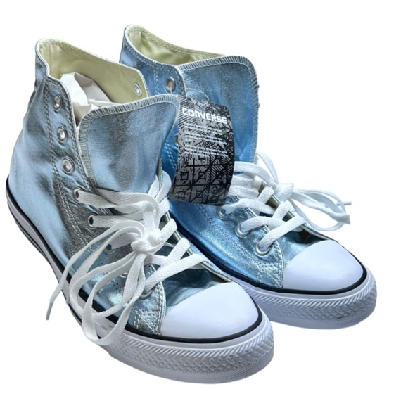 Converse All Star Unisex Silver High Top Tennis Shoes NWT main image 11